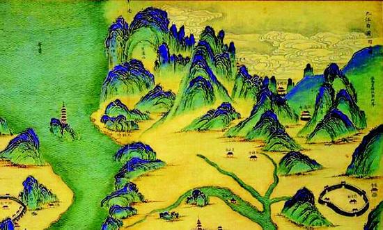 《江西省舆图》（局部）地图还是山水画？傻傻分不清楚