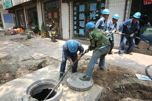 電纜入地施工現場
