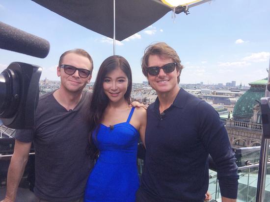 周玲安与汤姆·克鲁斯、西蒙·佩吉