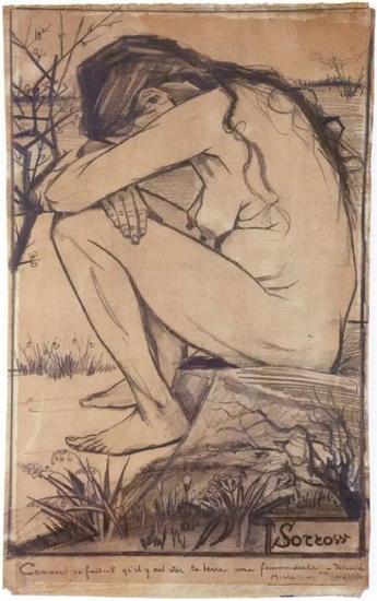 梵高，《悲哀》，1882（给妓女西恩画的）