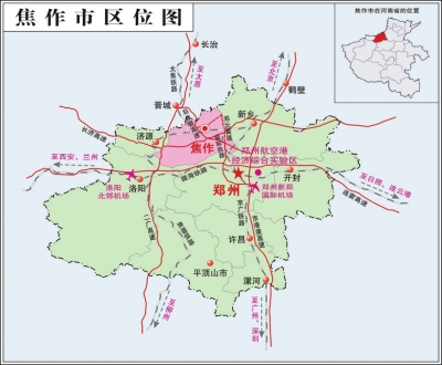 焦作市區(qū)位圖
