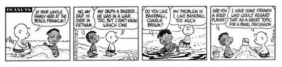 1968年7月31日,富兰克林首次在《花生》漫画系列中登场 图片:Charles Schulz