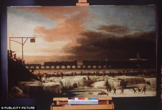 亚伯拉罕-洪第乌斯的油画《1677年结冰的泰晤士河》展示了蒙德极小期的伦敦桥。