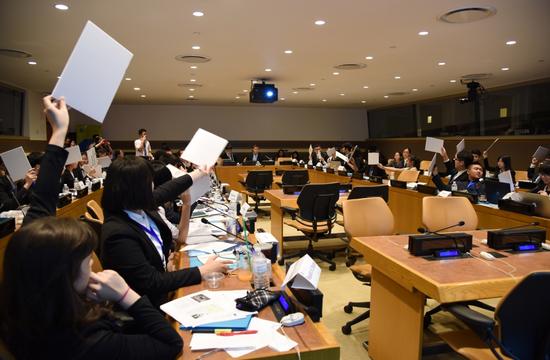 PRF联合国总部中学生模联大会现场