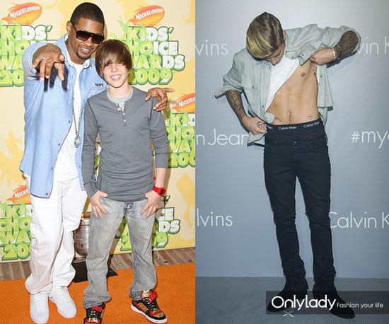 Justin Bieber早已从纤细的少年蜕变成时尚型男