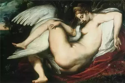 丽达与鹅，鲁本斯，1598，（临摹米开朗基罗丽达与鹅）