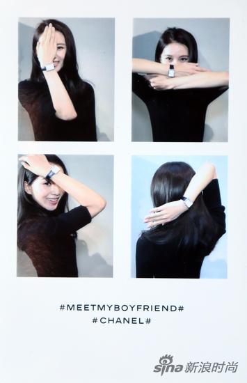 刘诗诗佩戴香奈儿BOY·FRIEND腕表玩四连拍
