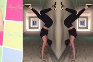 乐基儿紧身裤倒立练瑜伽 身材凹凸性感