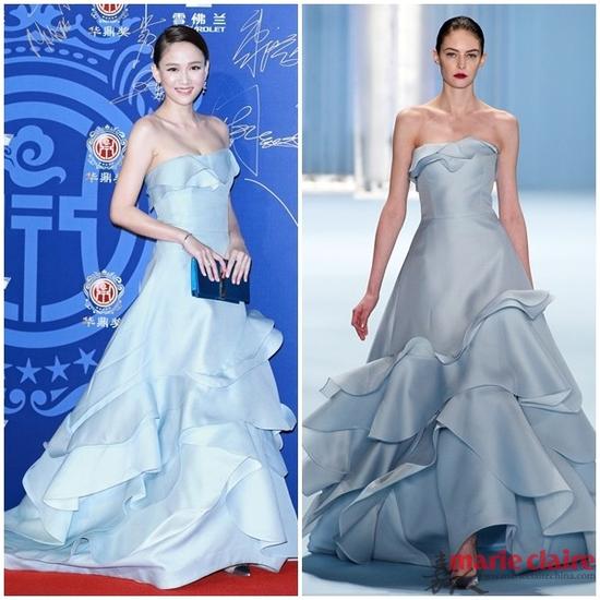 陈乔恩 in Carolina Herrera 2015秋冬系列