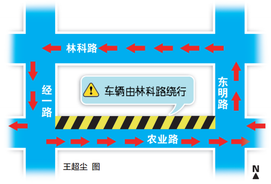 郑州农业路北半幅将全封闭施工