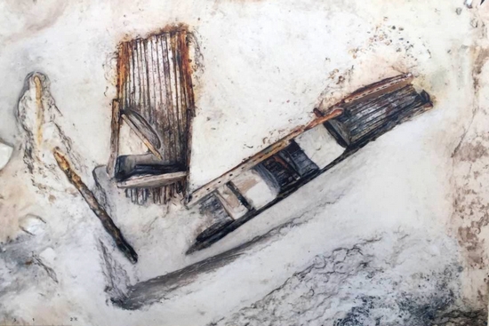 古船正射影像图，该船经专家确定为中国现存时代最早的木板船。