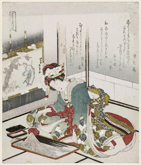 《内石》(Ishi),出自《稚游拳三番续》(Osana asobi ken sanbantsuzuki no uchi) 艺术家:葛饰北斋,年份:约1823年(Bunsei 6),类别:浮世绘; 纸本水墨* William Sturgis Bigelow Collection* 图片:© Museum of Fine Arts, Boston