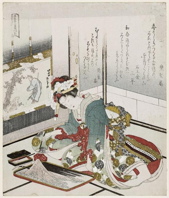 ʯ(Ishi)ԡȭ(Osana asobi ken sanbantsuzuki no uchi) ңαիݣԼ1823꣨Bunsei 6𣺸; ֽˮī* William Sturgis Bigelow Collection* ͼƬ© Museum of Fine Arts, Boston