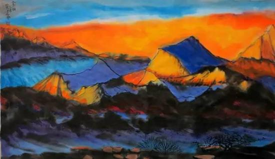 国画《金山》79×47cm