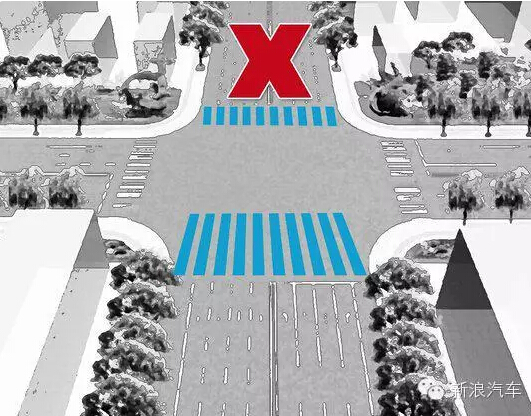 6。 最左侧车道只有直行箭头:禁止