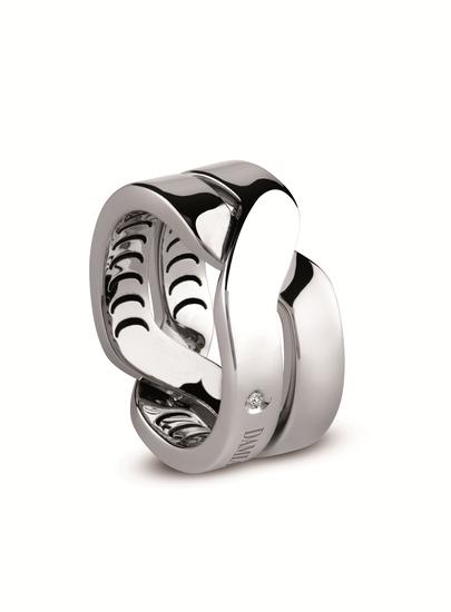 Damiani Baci ring in white gold with diamond 20054142