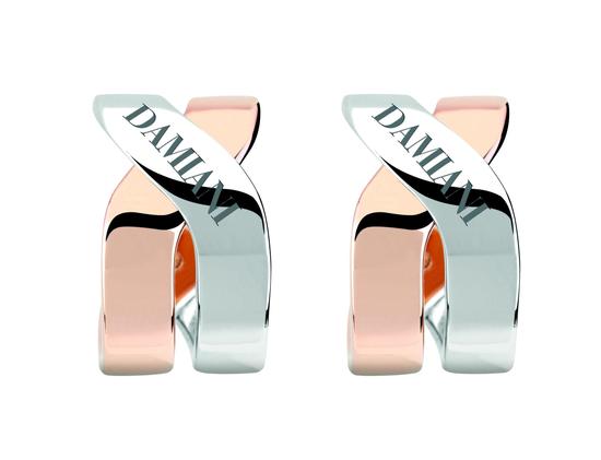 Damiani - Baci - white and pink gold earrings 20045772