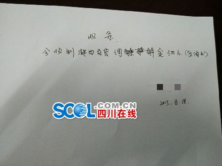 商场赔付小玉500元的收条