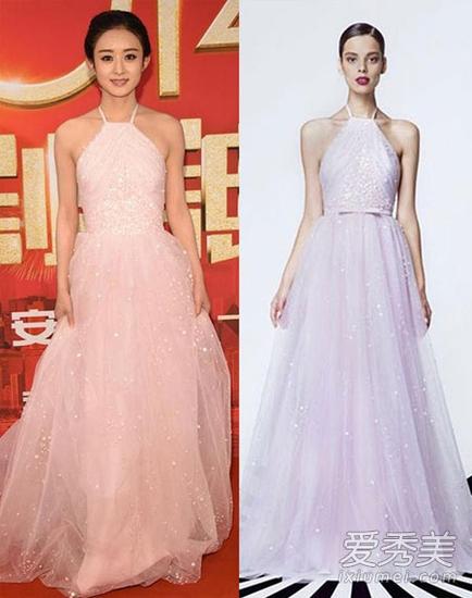 赵丽颖穿Georges Hobeika 2015春夏礼服长裙