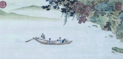 明代仇英《赤壁图》局部