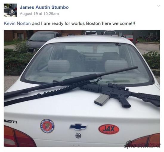 James Stumbo在Facebook上晒军火表示准备前往参加比赛