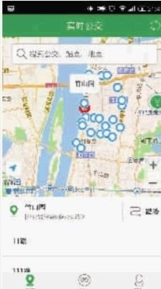 打开“智慧公交”,可显示最近的3辆公交车的到站时间和距离。