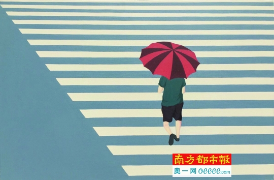 王莹油画作品《一个人的雨季》，60x90cm，2013年