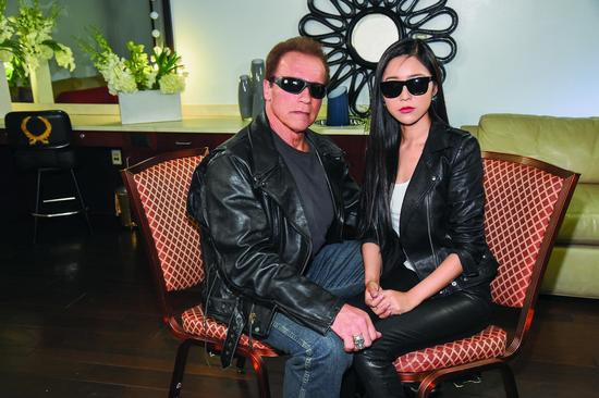 周玲安与阿诺·施瓦辛格