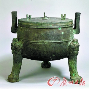 东京博物馆展出的战国青铜鼎,安徽寿县朱家集出土。