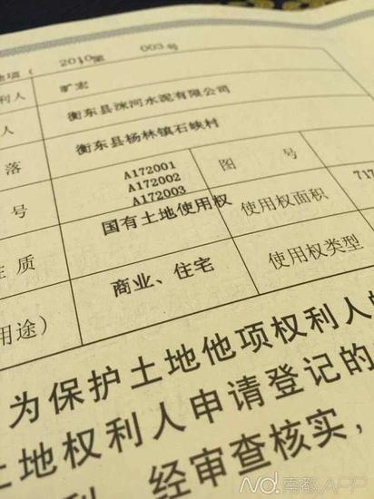 这个由衡东县国土局出具的《土地他项权证》，是假的。当事人供图