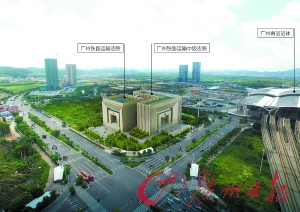 广铁法院选址示意图。广州日报记者杜鹃