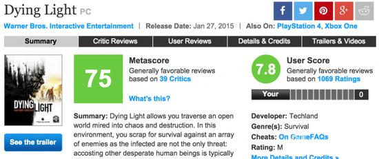 消逝的光芒评分