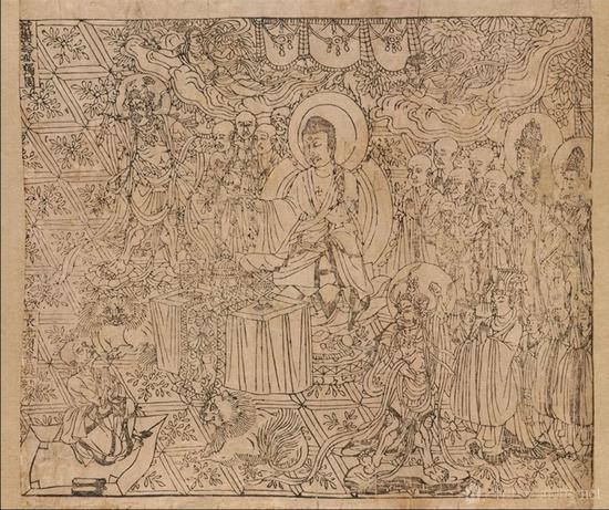 《金刚经》（局部），868年，纸本墨印，伦敦大英图书馆