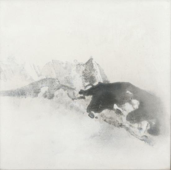 筑中美术馆，曹吉冈+墨意+木板坦培拉+30×30cm+2015年