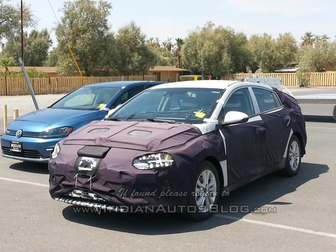 现代AE混合动力车型谍照 明年将全球销售