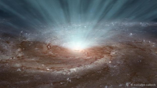 银河系中心的一个黑洞。