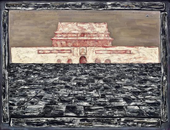 张晓刚（1958 年生）《天安门 3 号》^ 1993 年作，油画画布，110 x 130 公分 估价：1,800 万至 2,500 万港元／230 万至 320 万美元