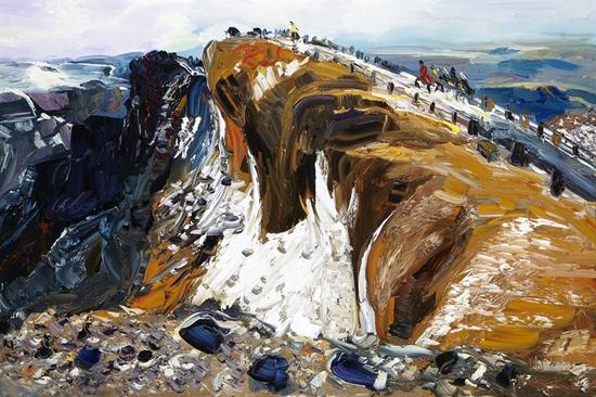 周昌新笔下的长白山展览亮相长春_油画雕塑