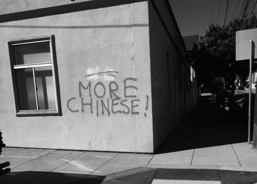 出现排华涂鸦的社区民众自发采取行动，把涂鸦第一个英文词语“No”去掉，变成“MoreChinese”(欢迎更多中国人来)