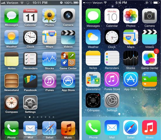 iOS 6和iOS 7