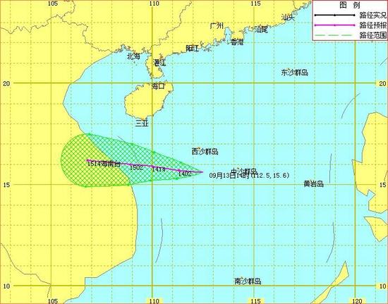 南海热带低压路径预报图