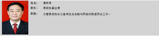 凤翔县政协副主席秦跃祥分管工作