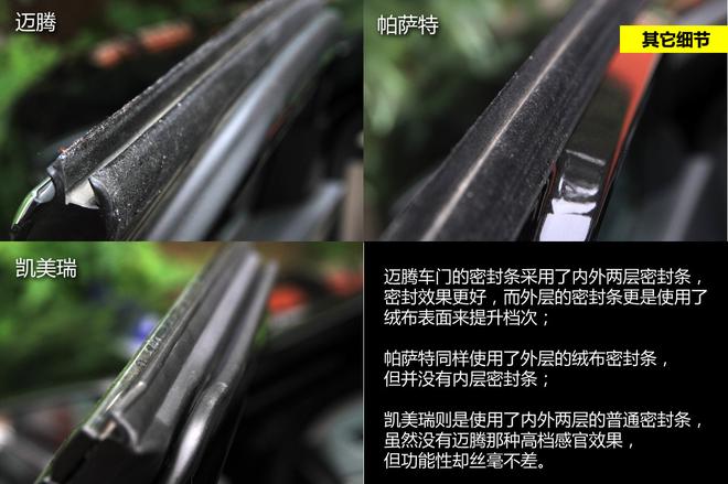 细节品质见真章 迈腾/帕萨特/凯美瑞对比