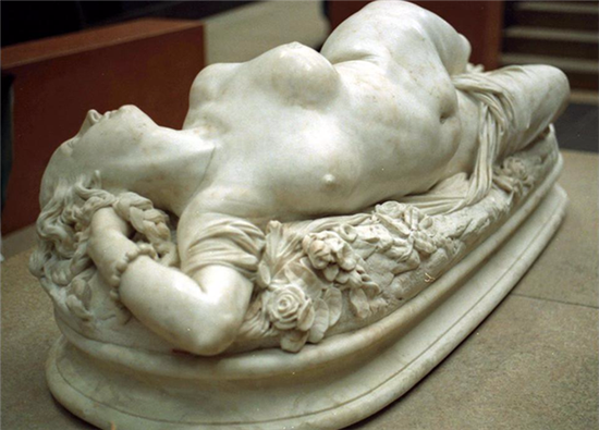 《被蛇咬到的女人》原型是1847年著名交际花，裸体的阿波罗尼亚·萨巴蒂尔（来源：奥古斯特·克莱辛热/CC BY-SA 2.0 fr）