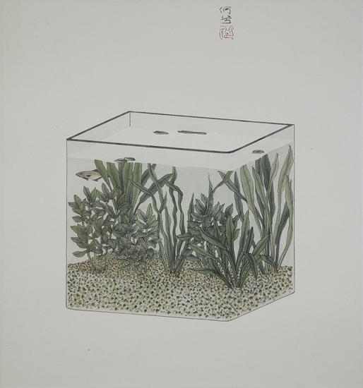 何曦 只要你过得比我好（二） 纸本水墨 45×45cm 2015