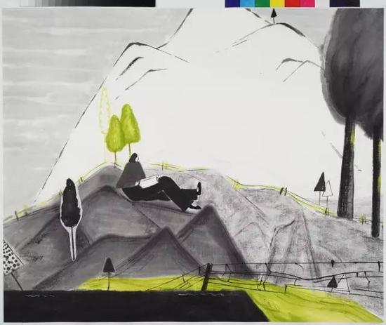 李雪莹《逸》系列之一， 纸本水墨 ，57.5×47.5cm，2015年