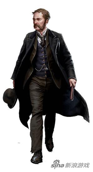 在DLC“开膛手杰克”中追加的警察“Inspector Fred Abberline ”,出自电影《来自地狱》由约翰尼·德普饰演