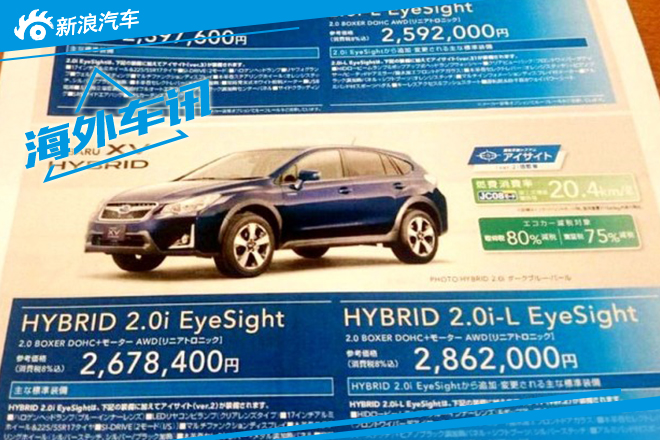 新款斯巴鲁XV曝光 增LED日间行车灯