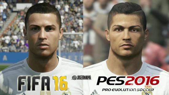 《FIFA16》与《实况足球2016》球员面部对比