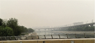 昨日下午3點40分，市區霧霾依然比較嚴重。